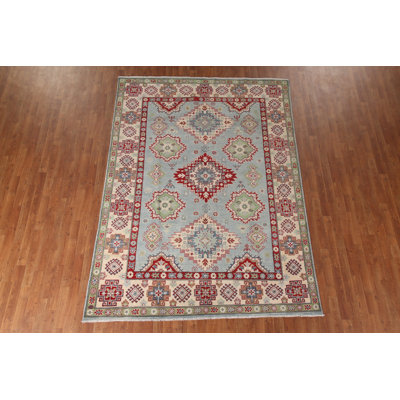 Tapis oriental bleu clair Kazak 7 x 9