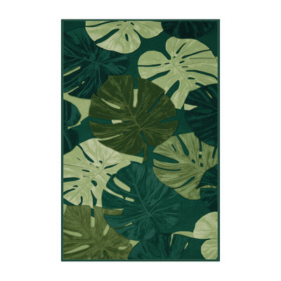 Tapis vert botanique lavable à la machine