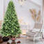 Arbre de Noël 9 pi, 3509 pointes, branches à charnières, installation en douceur, support en métal, couleur, arrangement décoratif Pe + aspect naturel, conception de branche, fête
