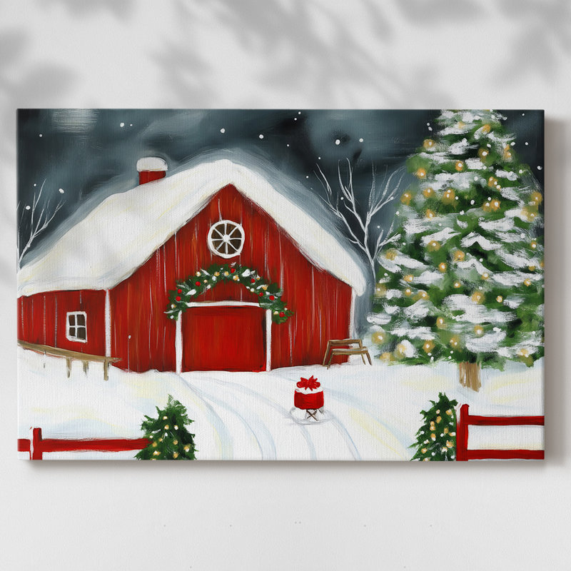 Art de vacances de Noël III - toile tendue avec châssis-XXXIX, H 24 po x l 36 po
