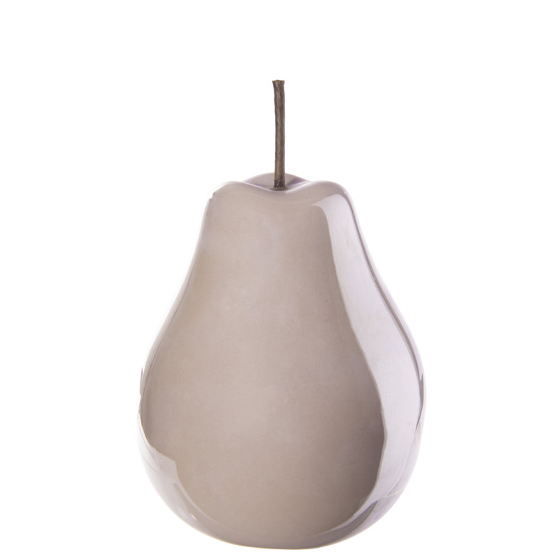 Figurine en céramique poire nacrée rose