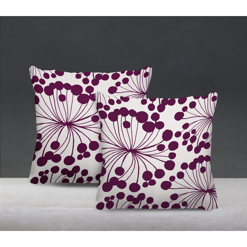 Housse et insert de coussin décoratif intérieur / extérieur en mélange de polyester, L 17 po x H 17 po, Mauve