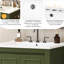 Meuble-lavabo 24 po avec lavabo rectangulaire en céramique, structure en bois massif, panneaux latéraux, cadre à fermeture en douceur
