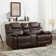 Jepum 77.6" Top-Grain Genuine Leather Manual Reclining Loveseat Sofa, 2-Seater Recliner Couch with Storage and Cupholders
