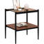 2 tables d'appoint rectangulaires en verre trempé - brun, pour intérieur, 48,5 cm x 40 cm x 53,7 cm, capacité de charge de 50 kg, 2 pièces, plateau moderne pour salon, 40 cm l x 48,5 cm l x 53,7 cm h, 50 kg