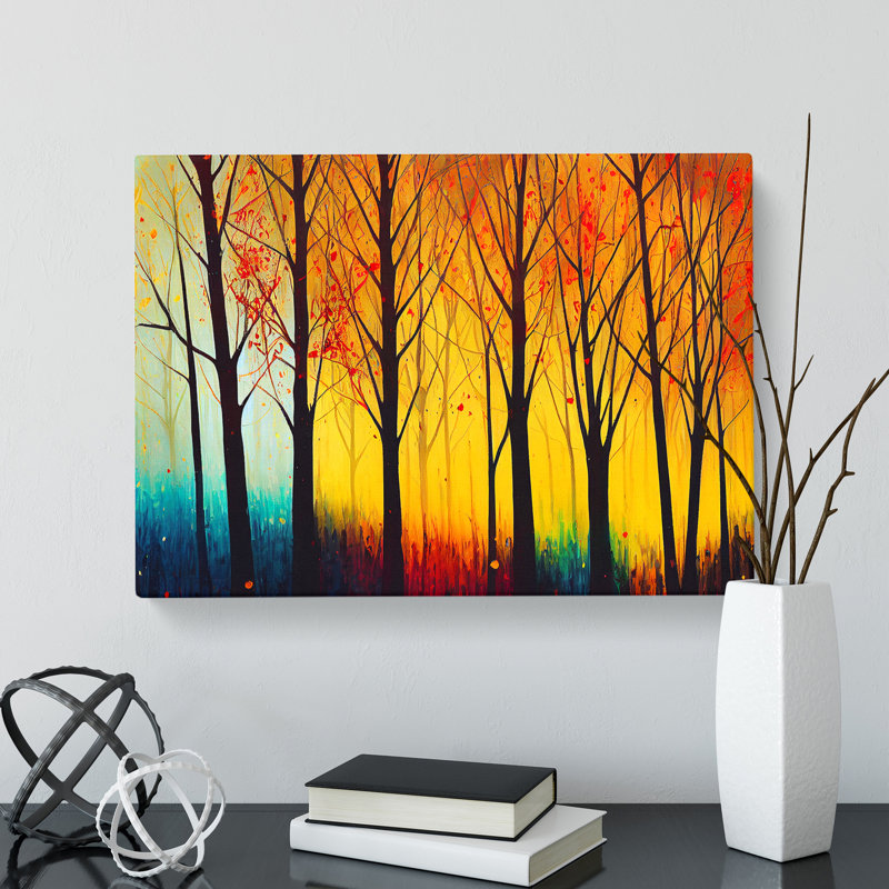 Colourful Autumn Forest Vol.3 Abstract - Wrapped Canvas, 35cm H x 50cm W x 3cm D