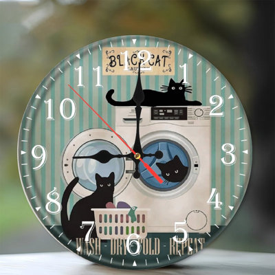 10-Inch Wooden Wall Clock, Silent Movement, Battery Operated (AA Batteries Not Included), Artistic  Decor, Perfect for Home Accents