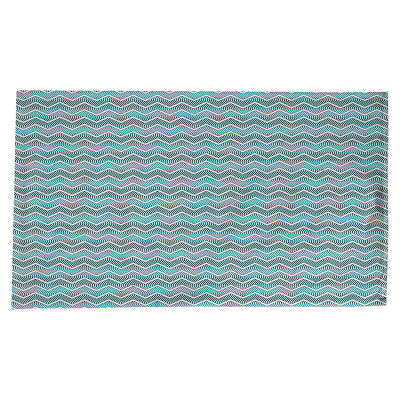 Nappe à chevrons ondulés Stephenie, Bleu sarcelle