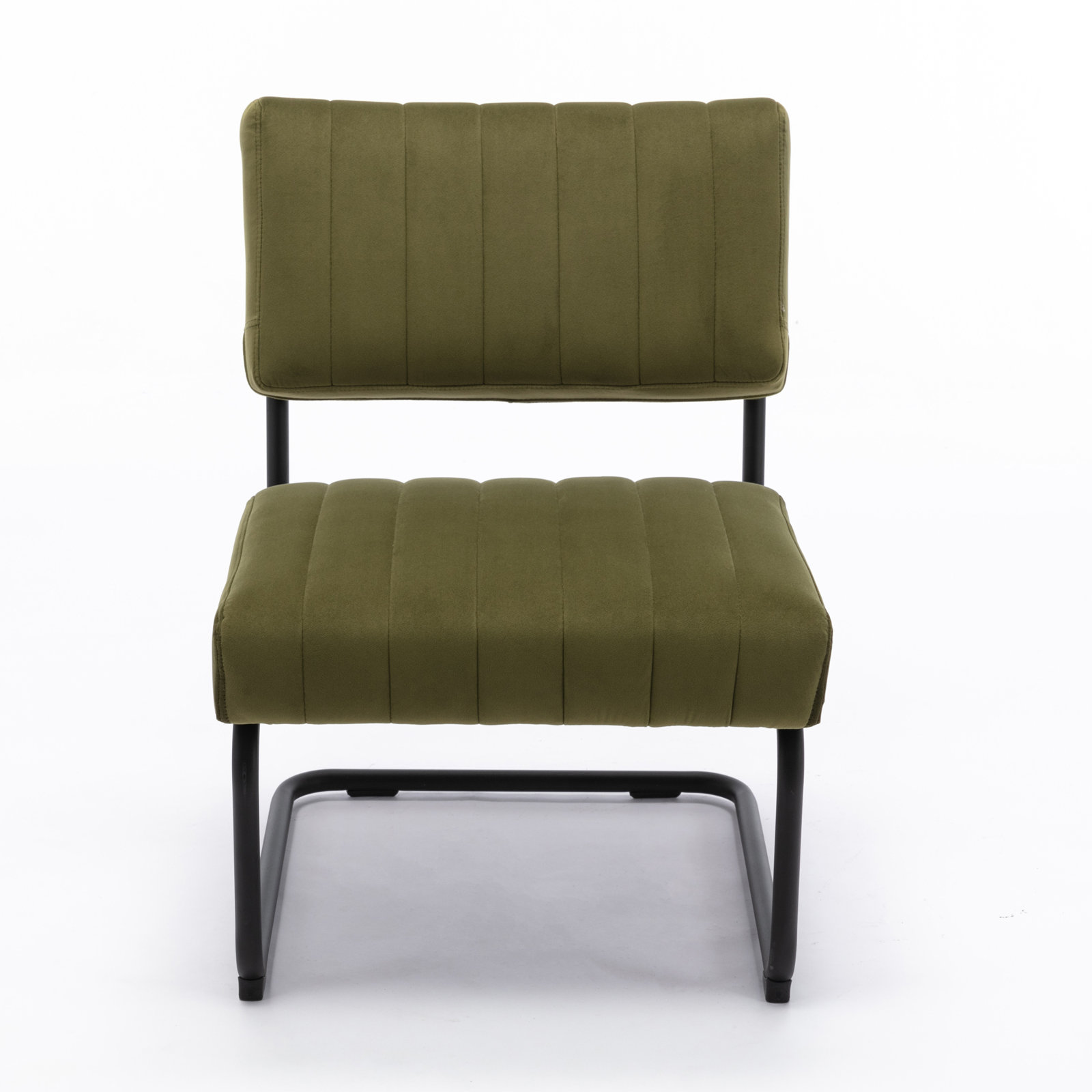 Cayman Upholstered Side Chair, Olive Velvet