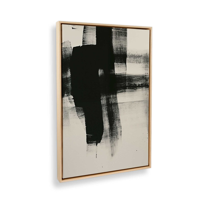 Impression sur toile gris anthracite Whisper III, H 18,75 po x l 12,75 po x P 1,75 po, Cadre américain en érable flottant