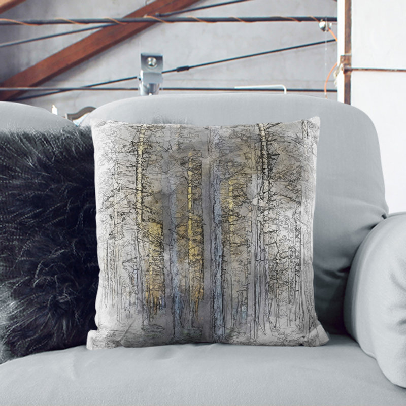 Sunlight Forest Vol.3 Sketch Square Throw Cushion, 40cm H x 40cm W x 15cm D