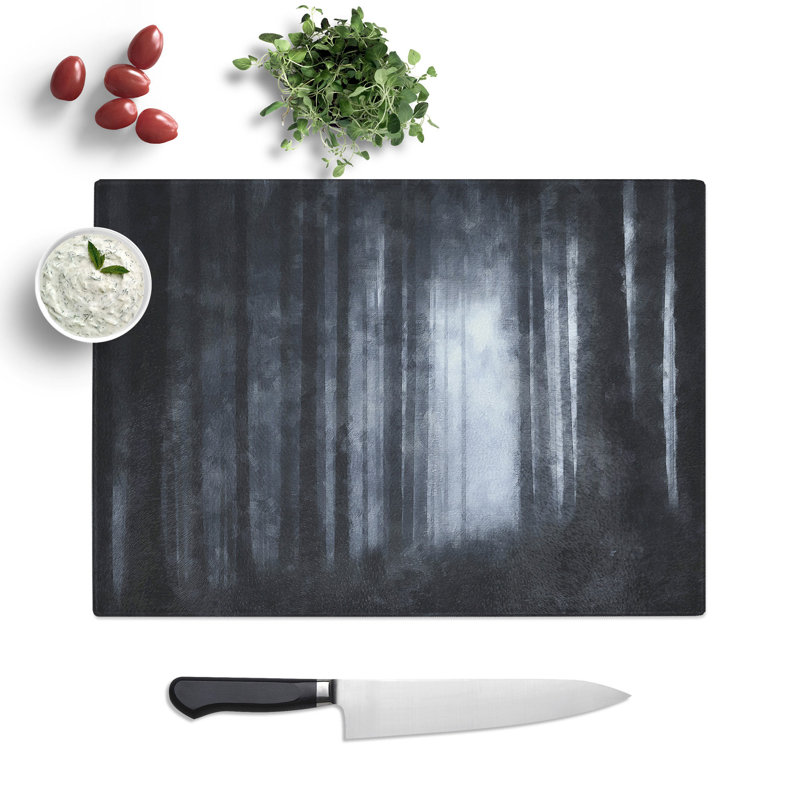 Twilight Forest Painting Chopping Board, 0.4cm H x 20cm W x 28.5cm L