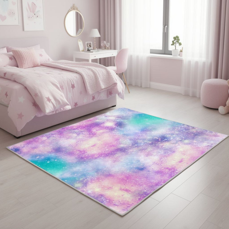 Tapis d'entrée élégant, impression numérique 3D, 3,9 x 4,9 pi | 100% polyester, antibactérien, envers en PVC antidérapant, hauteur des poils: 0,04 po, lavable à la machine, parfait pour le décor du salon et du vestibule