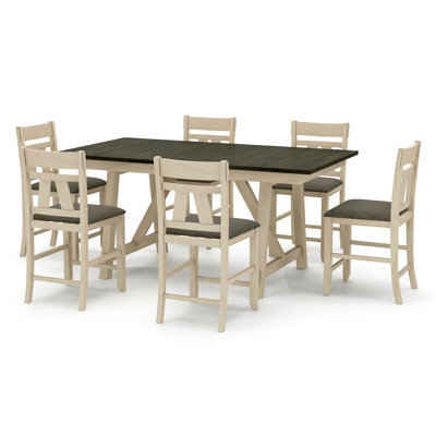 Ensemble de table de salle à manger 7 pièces à hauteur de comptoir Edgin