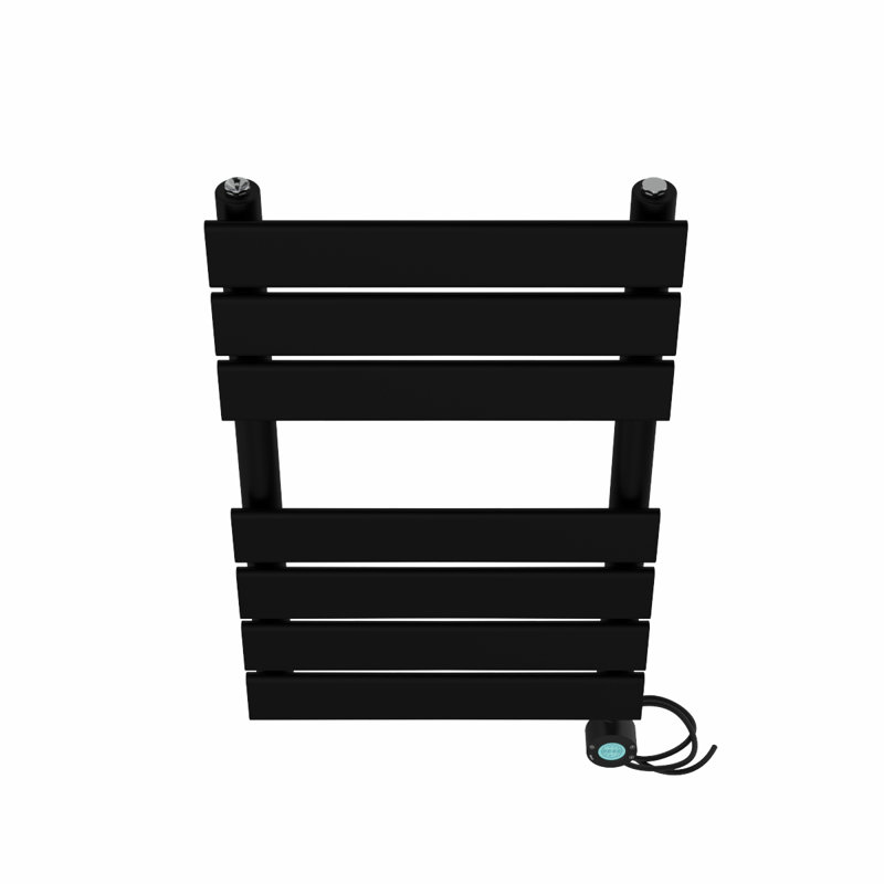 Flat Panel Towel Rail Heated Towel Rails, Black, 65cm H x 40cm W x 6.2cm D