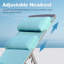 Ensemble de chaises longues de patio, 3 pièces de chaises longues de piscine réglables en aluminium recouvertes de polyester recouvert de PVC avec repose-tête (bleu lac, 2 chaises longues et 1 table)-1338129573