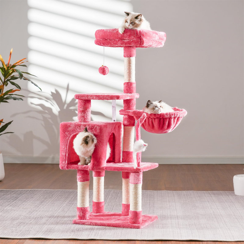 Arbre à chat Faraday, H 43,31 po x l 12,6 po x L 17,32 po, Rouge