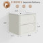 Meuble-lavabo mural 24 po avec comptoir intégré, meuble-lavabo flottant moderne peint à la main avec 2 tiroirs et bords arrondis-132838070-132838075