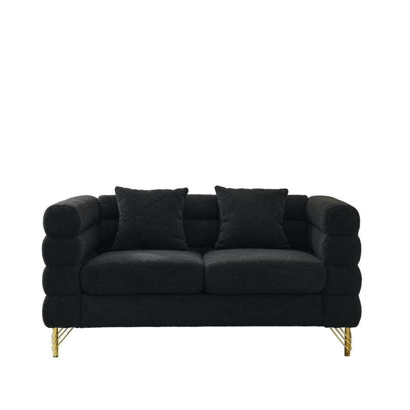 Canapé modulaire 60 po avec pattes en métal noir Streamline, Noir