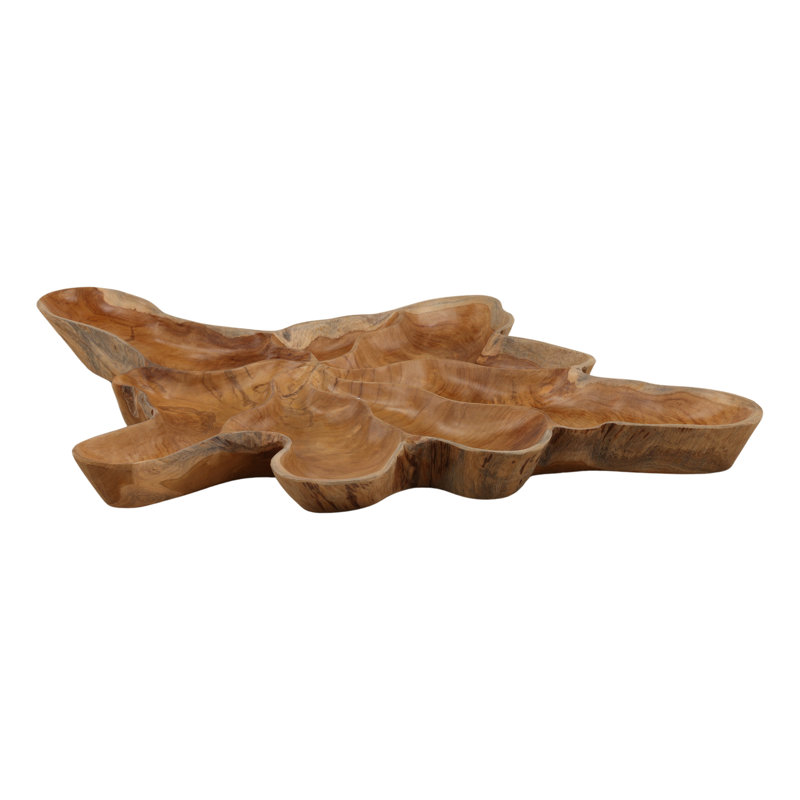 Plateau en bois de teck McGee, Naturel, H 30,5 po x l 31,61 po x P 2,28 po