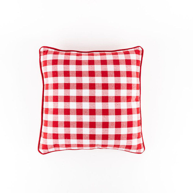 Checkered Cotton Outdoor Throw Pillow