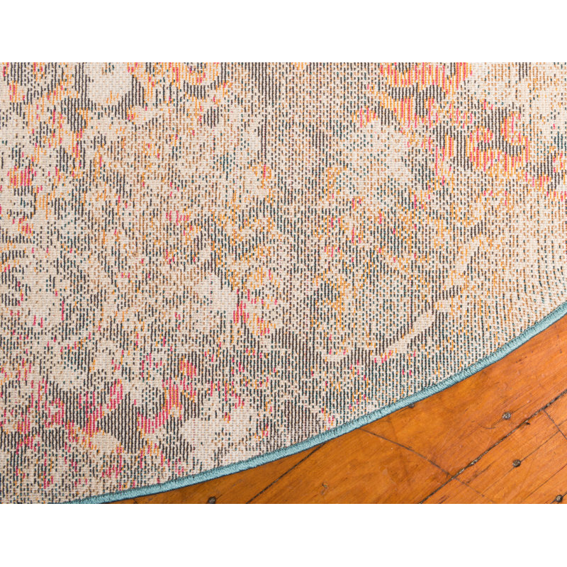Clevenger Abstract Indoor Rug, Round 6'1"