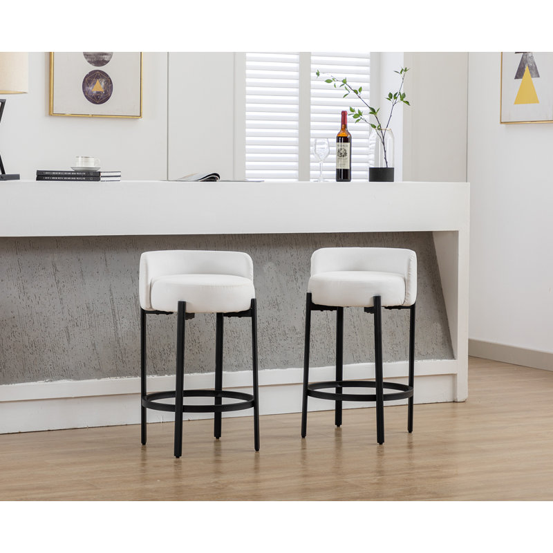 Tabouret de comptoir court 26 po Toey, Crème