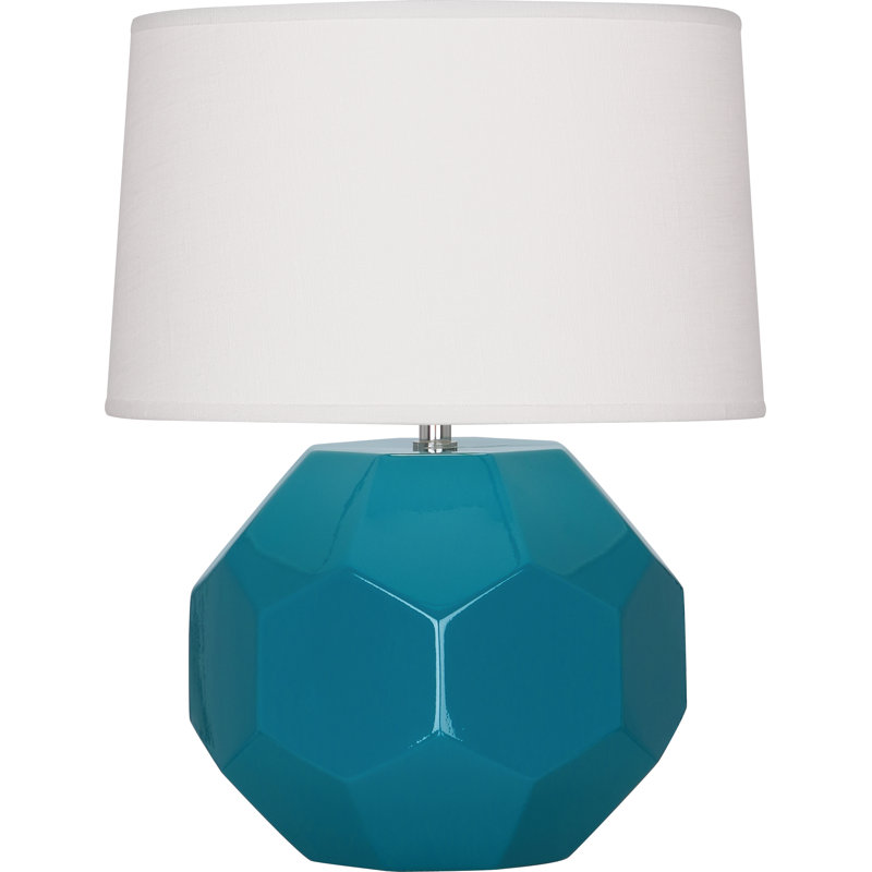 Franklin Table Lamp, 16.5" H x 12.5" W x 12.5" D, Peacock