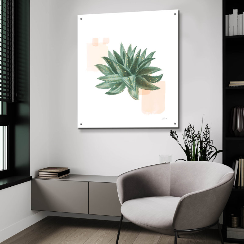 «Desert Color Succulent» 2 po par Sue Schlabach, art mural en verre acrylique, H 36 po x l 36 po x P 0,2 po