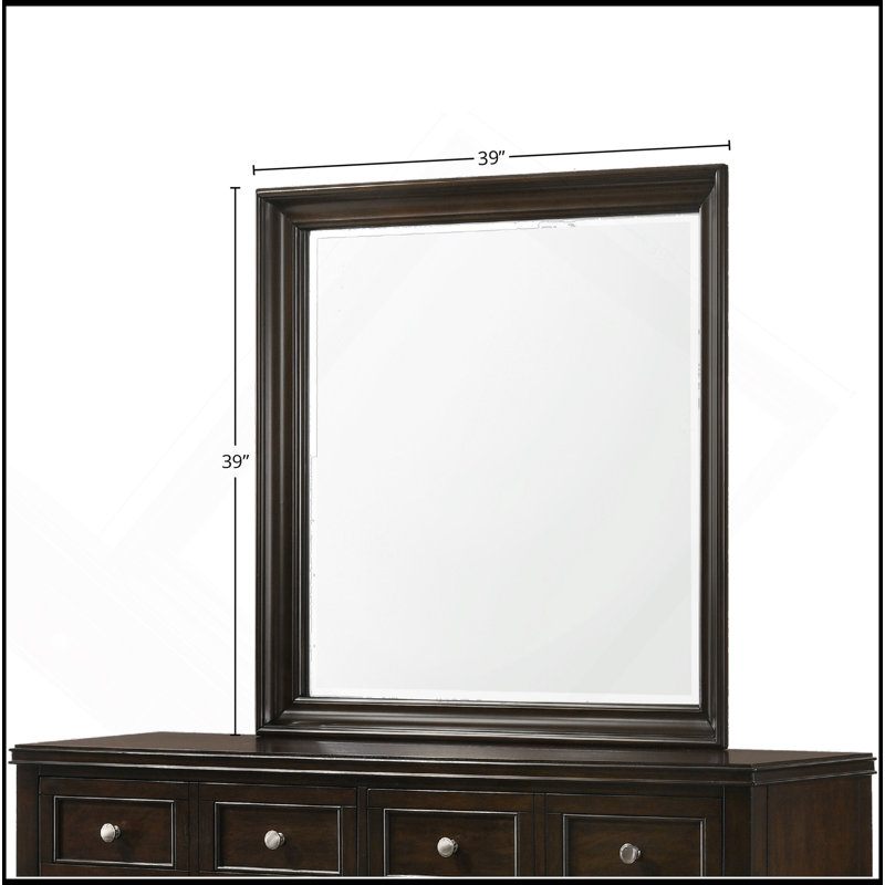 Merlot Square Mirror, Mahogany