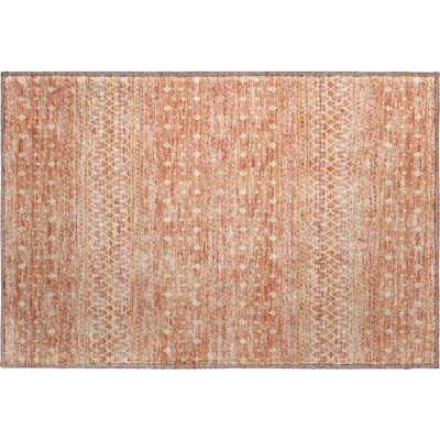 Premium Machine Washable Prisco Salmon Rug