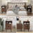 Mid Century Modern Nightstand, Fluted End Table With Open Shelf and Storage Cabinet, Curved Round Edge Wood Bedside Table with Slide Doors, Walnut (1PC)-120593306-119360975