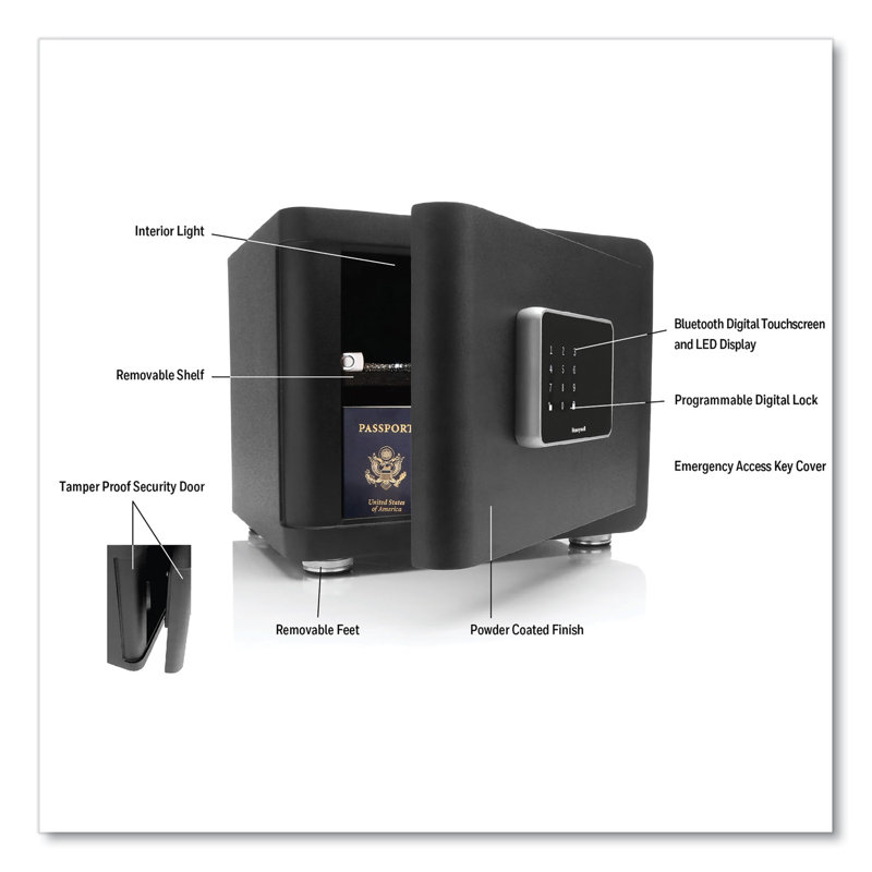 Black Digital Fire and Waterproof Security Safe with Programmable Lock