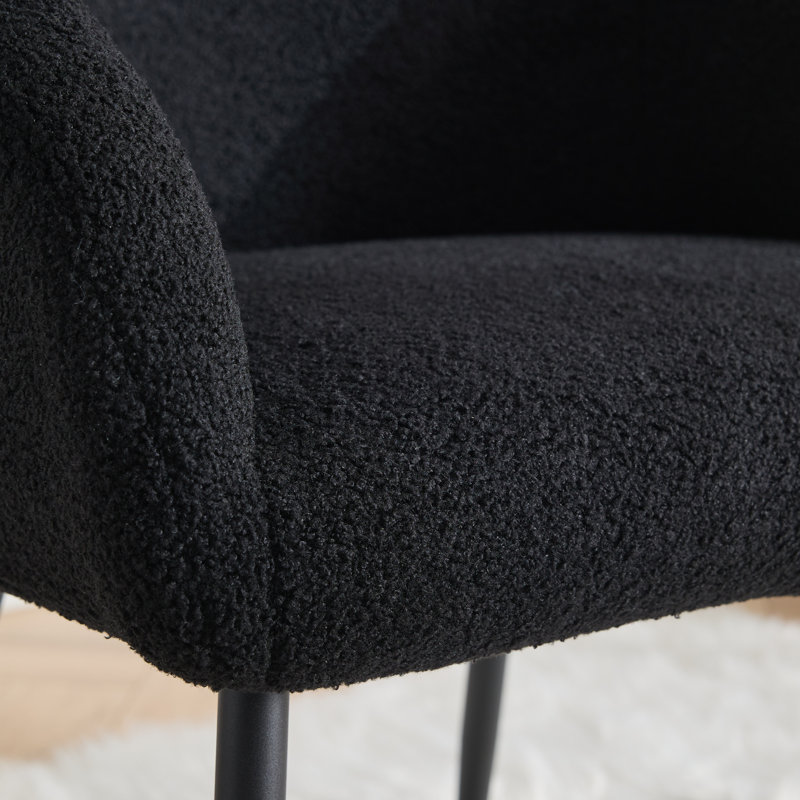 Joshpal 24.5” occasional chair, Bouclé noir, Noir