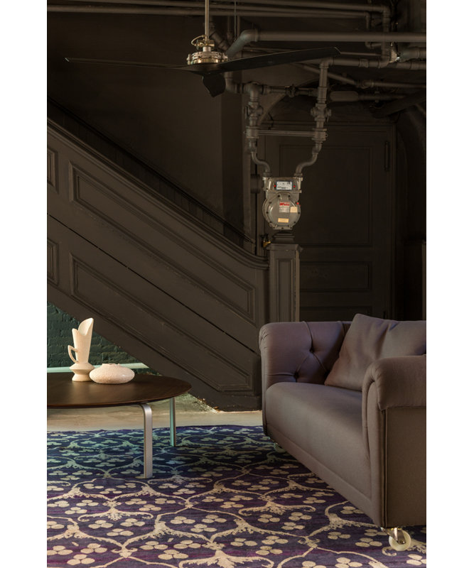 Rumi Hand-Knotted Silk Midnight Rug