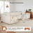 128" Sectional U-Shaped Modular Couch Sofa Includes Dog Stairs，Boneless Sofa with 2 Throw Pillows-1202781341