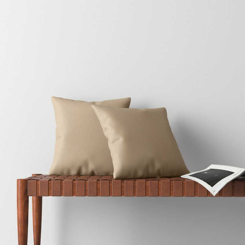 Housse et insert de coussin d'extérieur carré Borgey, Brun clair Fresco, H 18 po x l 18 po x P 6 po