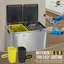 Poubelle double 2 x 6,6 gallons avec couvercle double CAPHAUS, 2 compartiments, noir / argent-114342092-124434846