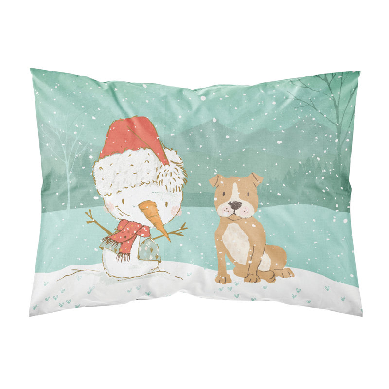 Snowman Christmas Microfiber, Brown Staffie