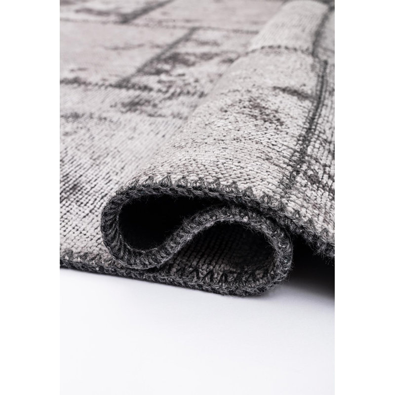 Rapture Patchwork Area Rug in Gray, Rectangle 9' x 12'