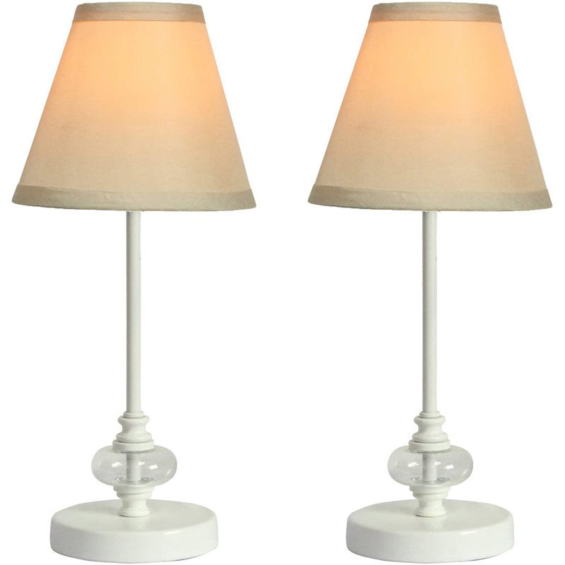 Marcelina Metal Table Lamp, Beige, Matte White