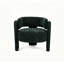 Chaises d'appoint modernes, fauteuil demi-tonneau en tissu vert, maison sculpturale compacte