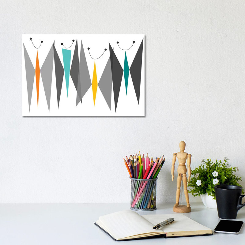 Butterflies - Grays by Tonya Newton - Gallery-Wrapped Canvas Giclée on Canvas, Wrapped Canvas, 20.32 cm H x 30.48 cm W