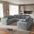 Aruba 8-Seater Modern Modular Cloud Plush Corduroy Boneless Fabric Sectional Sofa,No Assembly Required-532273167