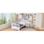 Lit plateforme simple en bois multifonctionnel avec bibliothèque à la tête du lit, bureau intégré et chaise assortie-98394048