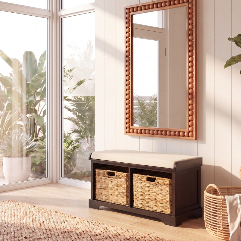 Banc de rangement rembourré Briananthony, Chocolat noir