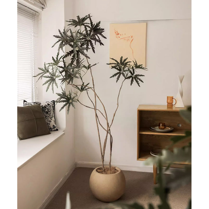 Simulation de bois de paon Wabi-Sabi, Crème, crème, H 82,68 po x l 10,04 po x P 10,04 po