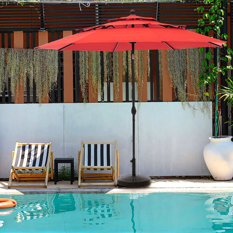 Leigh 3m Market Parasol, Orange Red