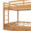 Grand lit superposé de couleur bois avec et gigogne, structure en pin massif fiable, peu encombrant pour les espaces partagés, assemblage facile de la taille à retirer, maximise le sommeil, garde-corps-2002585484