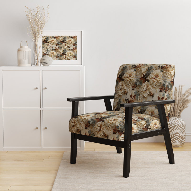 Chaise d'appoint florale Cobalt, Motif victorien brocart rustique
